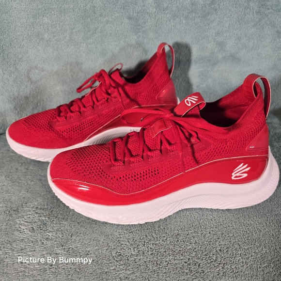 Under Armour Curry Flow 8, specifically in a red and white colorway - Picture 5 of 11